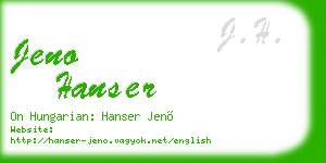 jeno hanser business card